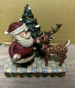 Vintage Jim Shore Weihnachten Rudolph das Rentier mit der roten Nase Weihnachtsmann Figur Enesco - Bild 1 von 5