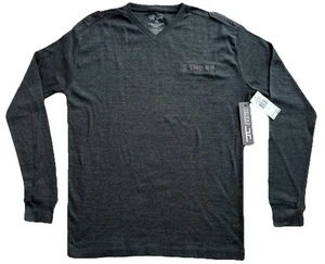 Mens Jordan Craig Long Sleeve V Neck Thermal Charcoal Size XL w Applets New $30 - Picture 1 of 6