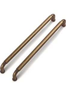 10 Pack Goo-Ki 7 1/2” Center-To-Center Antique Brass Cabinet Pulls 8” Length - Picture 1 of 8