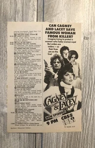 Pubblicità rivista guida TV Cagney & Lacey vintage anni '80 0C25 453 - Foto 1 di 2