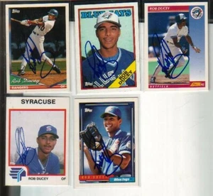(5) Rob Ducey Autographed Baseball Cards ALL DIFFERENT Blue Jays - Picture 1 of 1