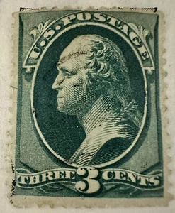 GEORGE WASHINGTON USA STAMP scott 158 Continental 1873 3cent Kept In Scott Album - Picture 1 of 3