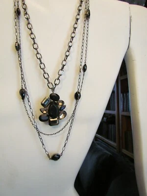 Collar Alfani DECLARACIÓN Cromo con Cristal Facetado Capas ROCKER SEXY MOTERO Foto 1 de 4