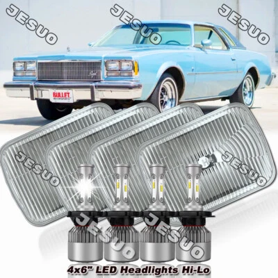 Fit 1982 1983 1984 1985 1986 1987 Buick Regal 4pc 4x6" LED Headlights Hi-Lo Beam - Image 1 of 4