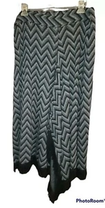 Mujer Vestido Granero Cintura Elástica 100% Acrílico Chevron Flecos Falda XL - Imagen 1 de 6