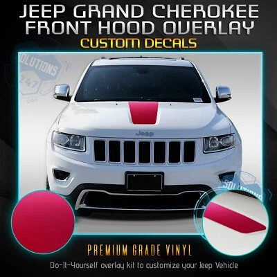 Графическая наклейка на передний капот Jeep Grand Cherokee 2011–2019 годов выпуска — матовая хромированная - Изображение 1 из 4