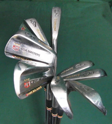 Vintage Set Of 8 x Slazenger USA Masters Nicklaus Irons 3-PW Stiff Steel Shafts - Image 1 of 4