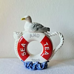 Vintage Paul Cardew 8,5" Rettungsring Möwe Meer & Tee Porzellan Teekanne 1999 - Bild 1 von 12