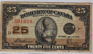 1923 Dominion of Canada Twenty-Five Cents Bill (SHINPLASTER). (RP2) - Picture 1 of 2