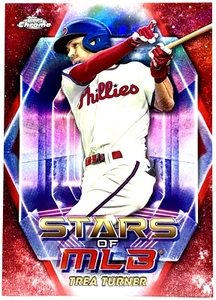 2023 Topps - Trea Turner - Stars of MLB Chrome -Red Refractor /75 Phillies - Picture 1 of 2