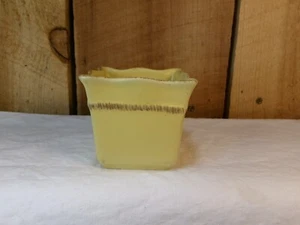 Vintage PartyLite Yellow Pastel Square Candle Holder - Picture 1 of 7