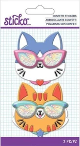 Cat Glasses | Confetti Dimensional Scrapbook Stickers | Sticko - Picture 1 of 1