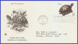 EE. UU. 5 #3818 ADDR PCS ARTCRAFT FDC caja adornada tortuga - Imagen 1 de 1