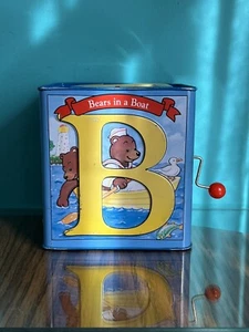 Oso de peluche Schylling en la caja juguete musical de hojalata emergente - Imagen 1 de 15