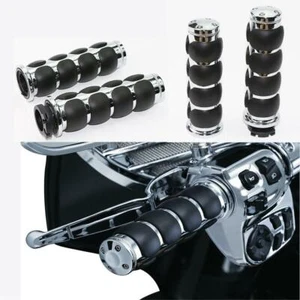 Chrome 1'' Handle Bar Hand Grips for Honda VTX 1300 1800 TYPE C R S N F T RETRO - Bild 1 von 7
