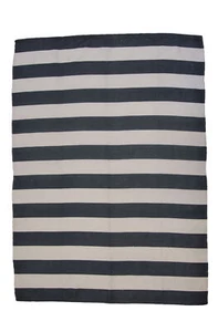 AU Maison Outdoor Teppich STREIFEN Schwarz Weiß 140x200 PET Kunststoff waschbar - Bild 1 von 1