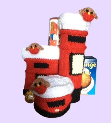 KNITTING PATTERN 335: Postbox gift bags: Smarties, chocolate orange, coins