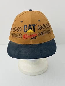 Vintage CAT Racing Snapback Nissin Hat Cap Caterpillar Licensed Embroidered - Picture 1 of 6