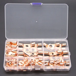 100pcs Auto Copper Ring Lug Terminal Battery Wire Bare Cable Crimp Connector Kit - Picture 1 of 12