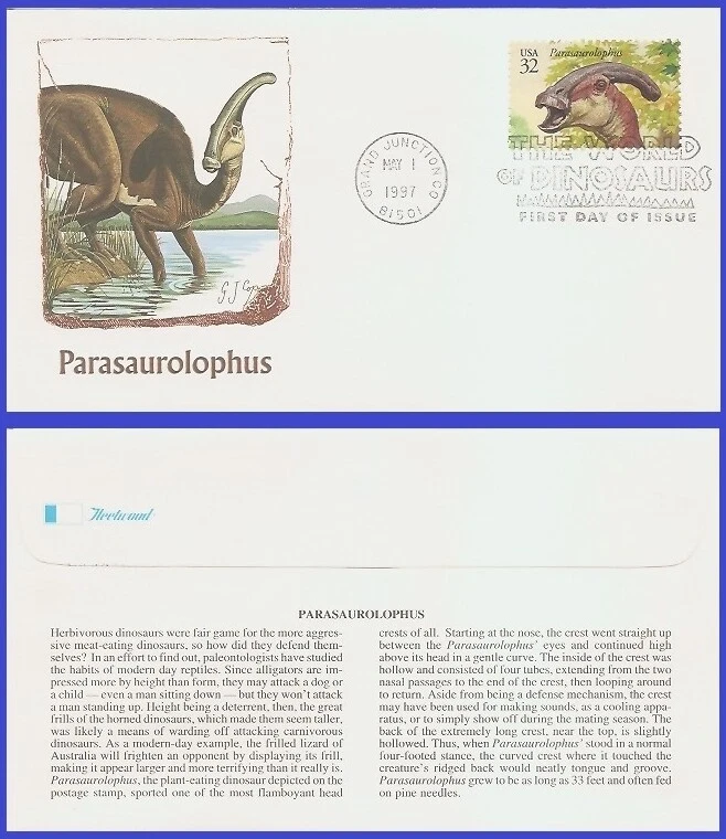 USA6 #3136i U/A FLEETWOOD FDC   Dinosaurs Parasaurolophus - Image 1 of 1
