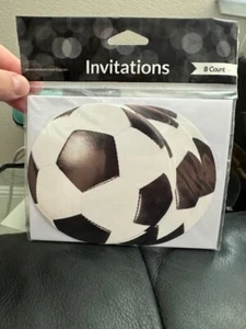 Sports Fanatic Soccer 8ct. Party Invitations & Envelopes Favor Supply New!!! - Picture 1 of 2