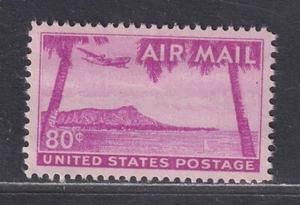 United States Scott C46 XF MNH 1952 80¢ Red Violet Hawaii Airmail Stamp - Picture 1 of 2