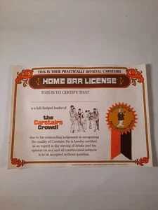 Nos Carstairs Crowd Home Bar License Certification Liquor Alcohol License - Bild 1 von 5