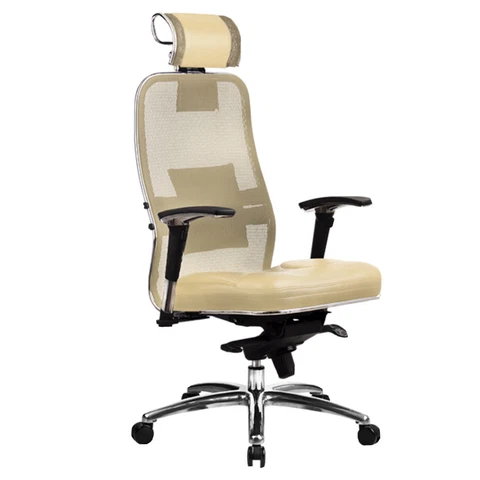 Executive Office Chair with Adjustable Headrest and Armrests High Back Mesh Cover