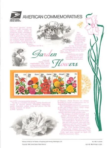 #438 29c Garden Flowers Pane #2829-2833 USPS Commemorative Stamp Panel - Picture 1 of 1