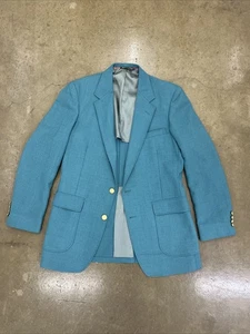 Arnold Palmer Green Hopsack Gold Button Mens Blazer Suit Jacket Coat - Size 40L - Picture 1 of 13