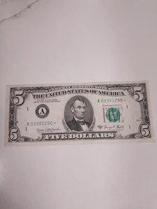 1969 C Series Boston district HIGH GRADE $5.00 STAR NOTE! - Picture 1 of 2