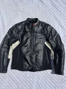 Dainese Black Leather Jacket Motorcycle Padded Moto Sport Rider Padded Size 52 - Picture 1 of 15