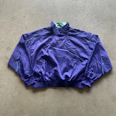 Vintage 90s Reebok Les Mills Jacket Size XL Purple Track Sportswear Boxy Fit - Image 1 of 4
