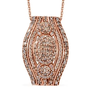 D'Joy Natural Champagne Diamond 1.00 ctw Eclipse Majesty Pendant Necklace in - Picture 1 of 7