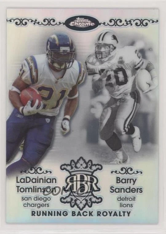 2007 Topps Chrome White Refractor /100 Barry Sanders LaDainian Tomlinson HOF - Image 1 of 2