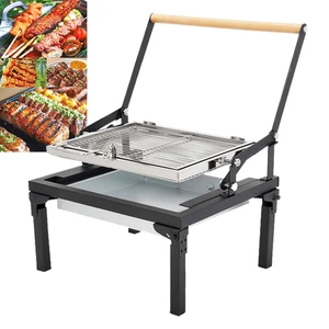 Parrilla de barbacoa portátil giratoria 360° parrilla de carbón para acampar al aire libre plegable EE. UU. - Imagen 1 de 13