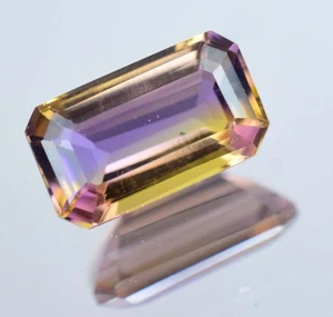 Flawless Natural Bi-Color Ametrine 3.20 Ct Emerald Certified Untreated Gemstone - Picture 1 of 6