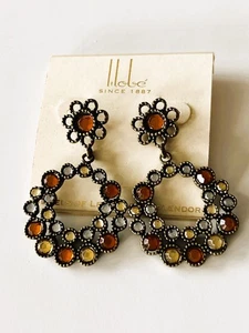 Vintage Hobe signierte Ohrstecker Strass Ohrringe mit Original Etikett - Bild 1 von 9