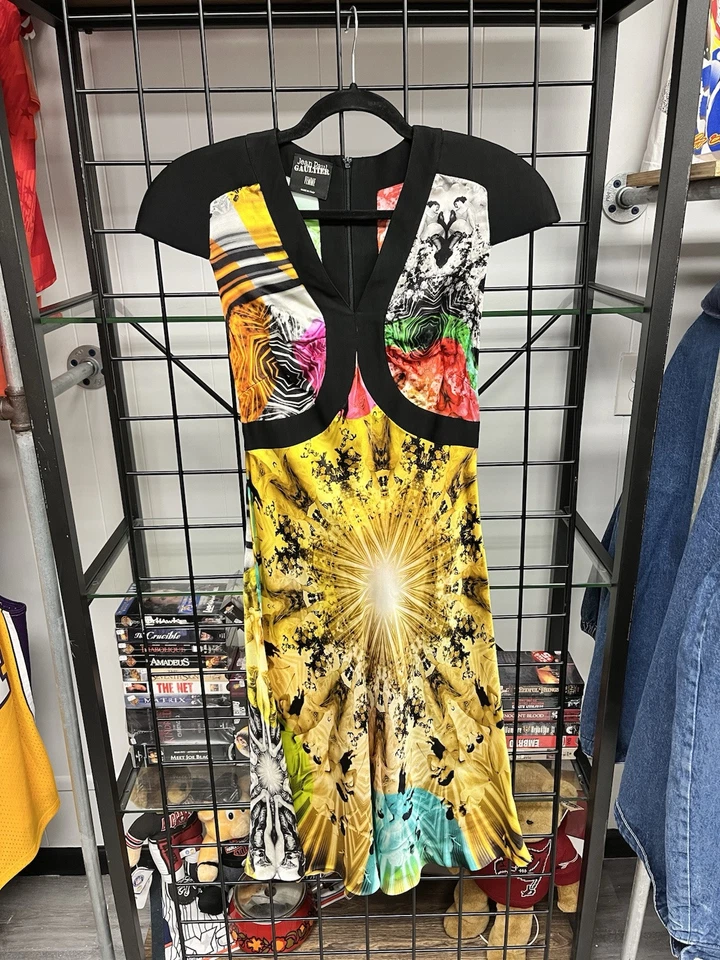 Vestido Vintage JPG Jean Paul Gaultier Mujer Tono Joya Seda Talla Pequeña Foto 1 de 4