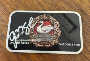 Hayleybug Mint Mama Goose Signed 1 Oz Silver Limited Mintage Bar From What Not - Picture 1 of 2