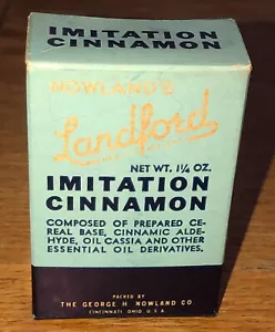 Cinnamon Box Full Vintage Original Landford War-Time Substitute 1940's Spice - Picture 1 of 9