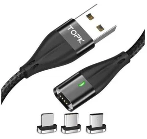 3 in 1 Schnell Magnet Kabel für Handy Micro USB Typ C Datenkabel - Bild 1 von 10