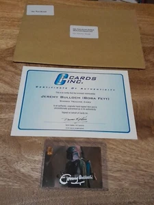 JEREMY BULLOCH SIGNED CARD BOBA FETT STAR WARS. CARDS INC COA MERLIN RARE - Picture 1 of 5