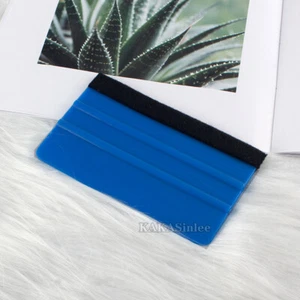 1PC Blue Felt Edge Car Vinyl Wrap Window Install Tool Scraper Decal Squeegee AB - Picture 1 of 6