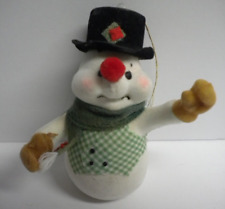 Vintage NAPCO Snowman Snow Man Flocked Christmas Tree Ornament