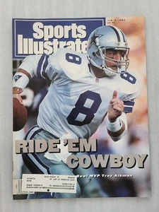 02/08/1993 Sports Illustrated Ride ‘em Cowboy – Super Bowl MVP Troy Aikman - Picture 1 of 5