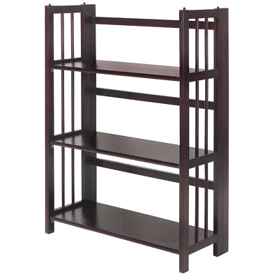 3-Shelf Folding Stackable Bookcase 27.5" Wide Bookshelves Open Storage Cabinet - Image 1 of 4