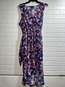 Collection By Bobeau Dress Rowan Sleeveless Faux Wrap Dress Flower Print sz 1X