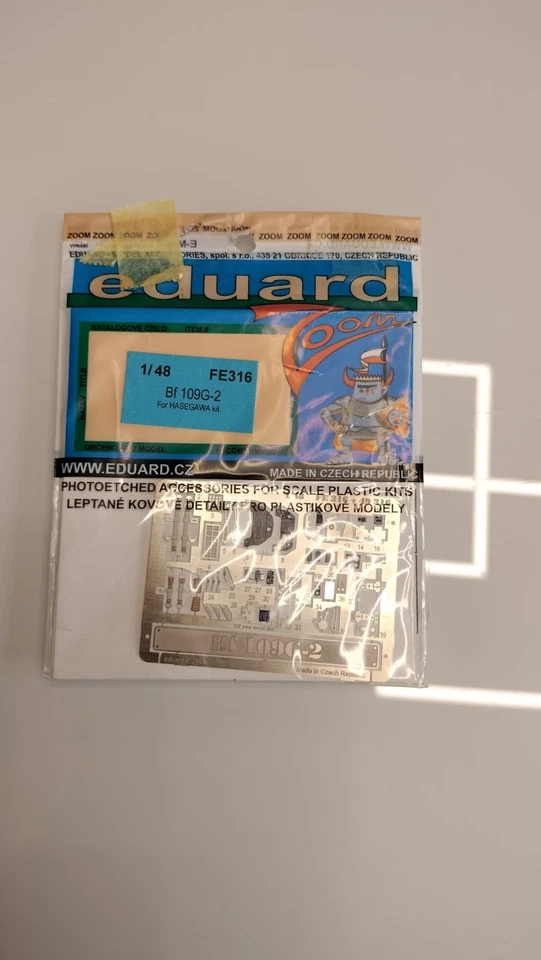 *RARE* 1/48 Hasegawa Bf 109G-2 Photo Etch Detail Set - Eduard FE316 -E4 - Immagine 1 di 1