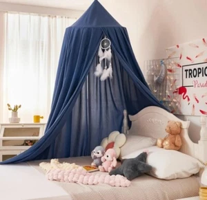 hanging bed cover canopy, blue, for bed or chair, soft - Picture 1 of 1